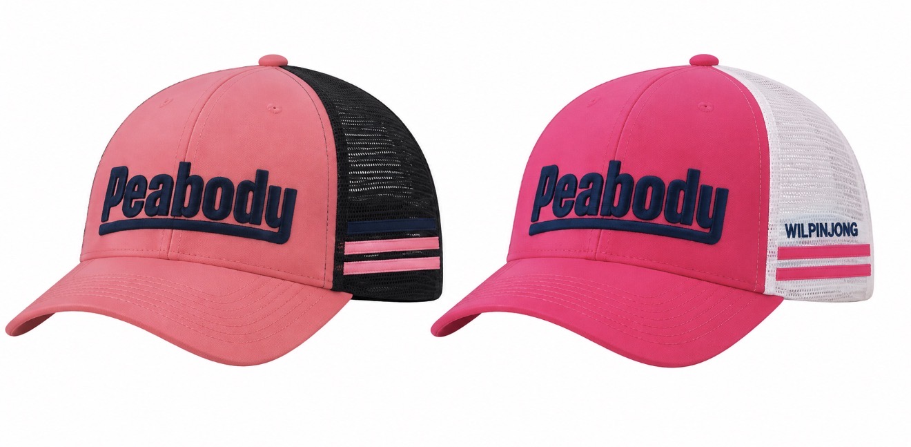 Salmon pink and hot pink Pink Up caps