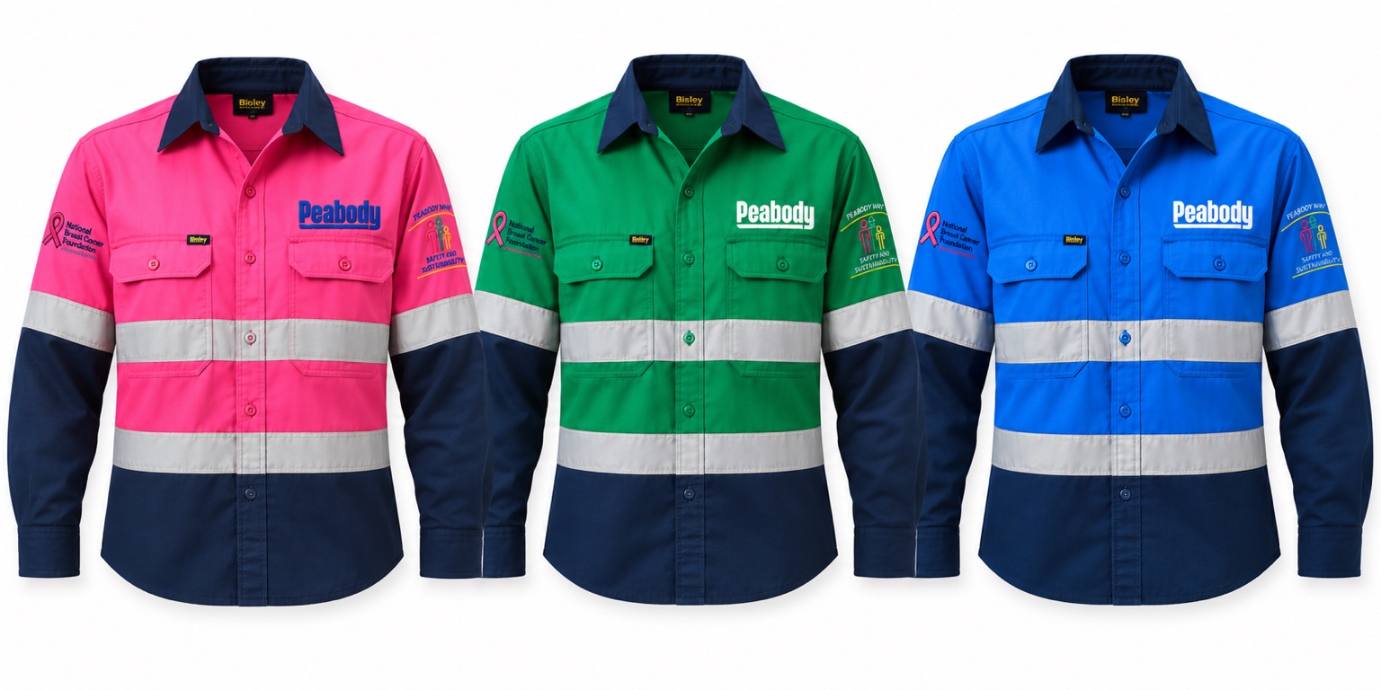 Pink, emerald green and blue Pink Up shirts